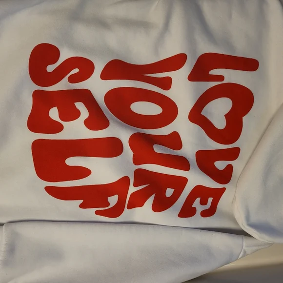 Love Your Self Hoodie Sweatshirt White Women's XS Shein - Picture 12 of 13